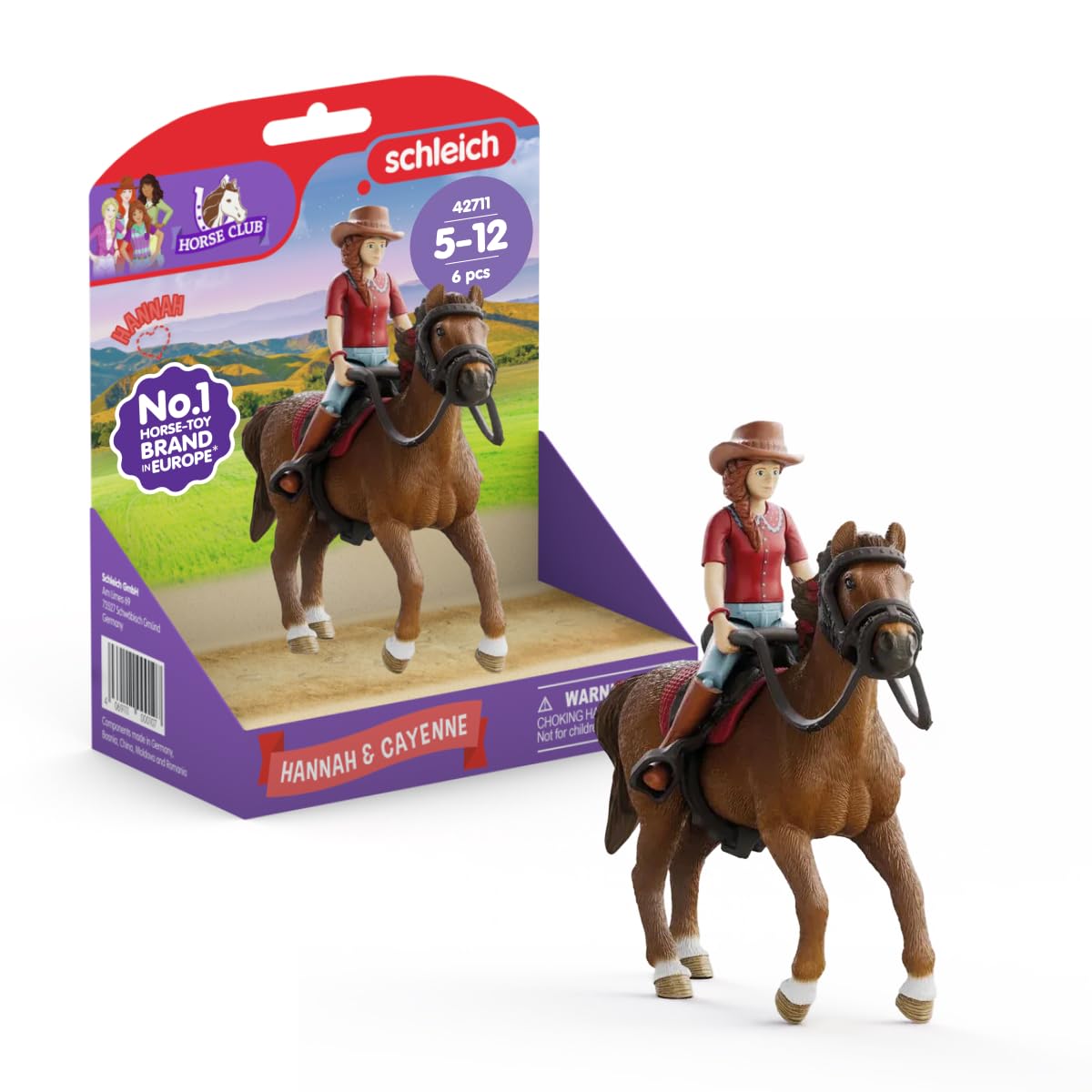 Schleich 42711 Set Cai Hannah & Cayenne, 6 piese, 5+ ani