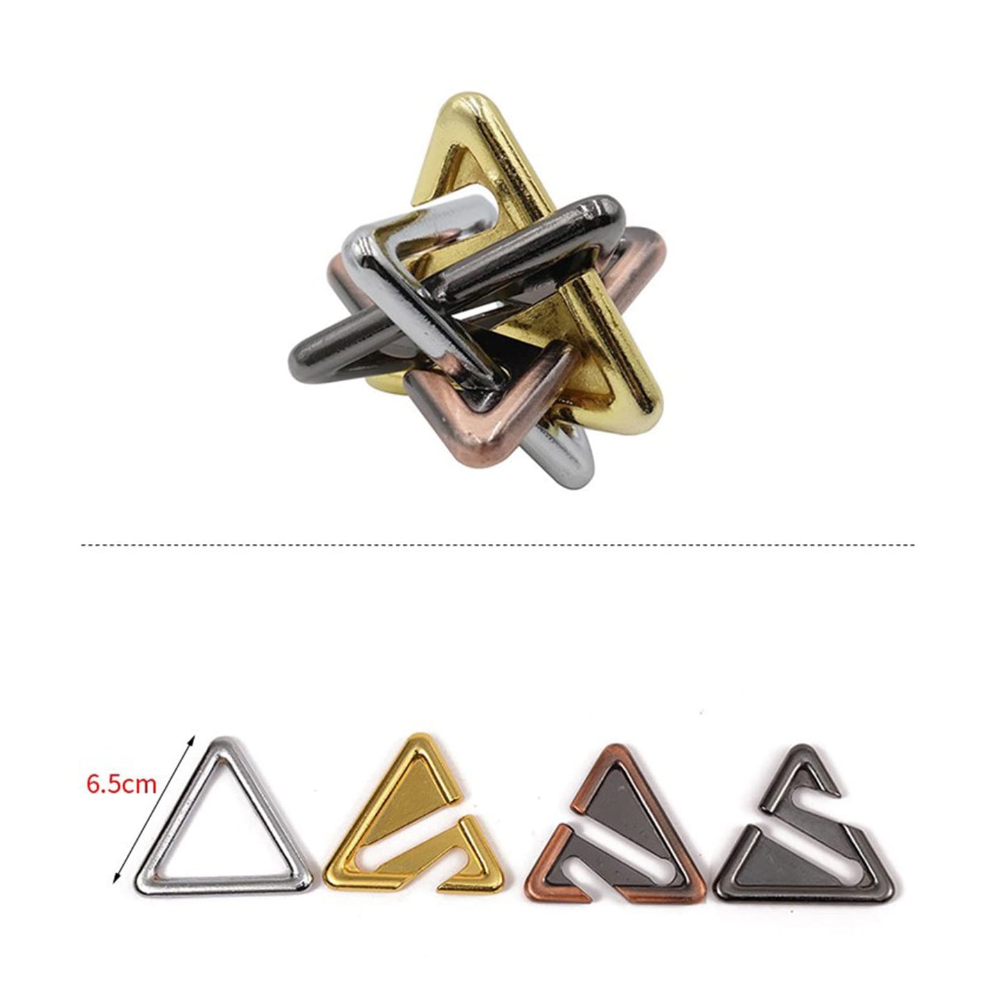 Holzsammlung Set de puzzle metalice IQ 5 piese jocuri de inteligență 3D pentru copii și adulți de la 3 ani