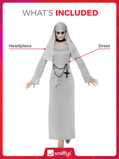 Smiffys Costum Călugăriță Gotică, gri