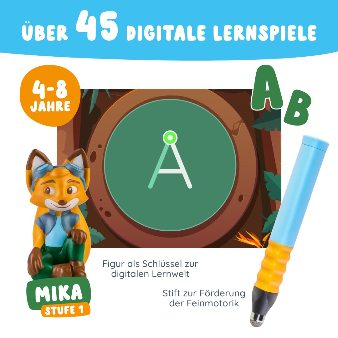 Edurino DE-S001 Set de învățare pentru citit și scris cu Mika 1 nivel 4+ ani cu stilou digital | Joc educațional digital inovator