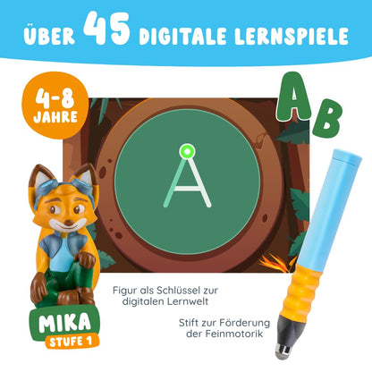 Edurino DE-S001 Set de învățare pentru citit și scris cu Mika 1 nivel 4+ ani cu stilou digital | Joc educațional digital inovator