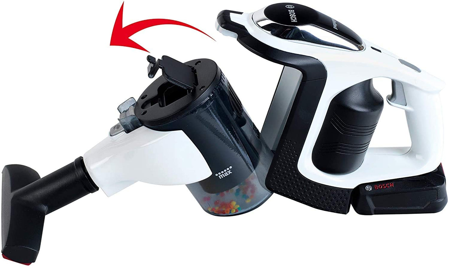 Aspirator Bosch Theo Klein 6812 | Aspirator cu funcție de aspirație și sunet | Duza de podea rotativă și detașabilă | Dimensiuni: 16cm x 16cm x 80cm | Jucărie pentru copii de la 3 ani