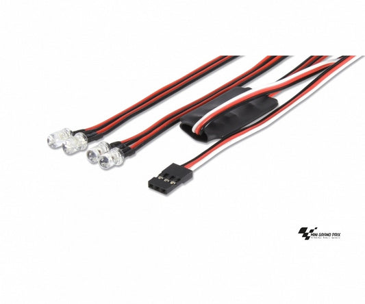Set de lumini LED Carson 2+2 prin radio, piesă de schimb, modelism, accesorii, piese de tuning, 500906239, Roșu, Alb, M