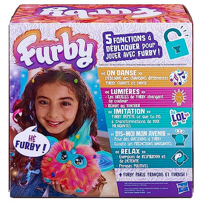 Furby Roșu Coralin, Pluș Interactiv – Versiunea Franceză (Ambalajul poate varia)