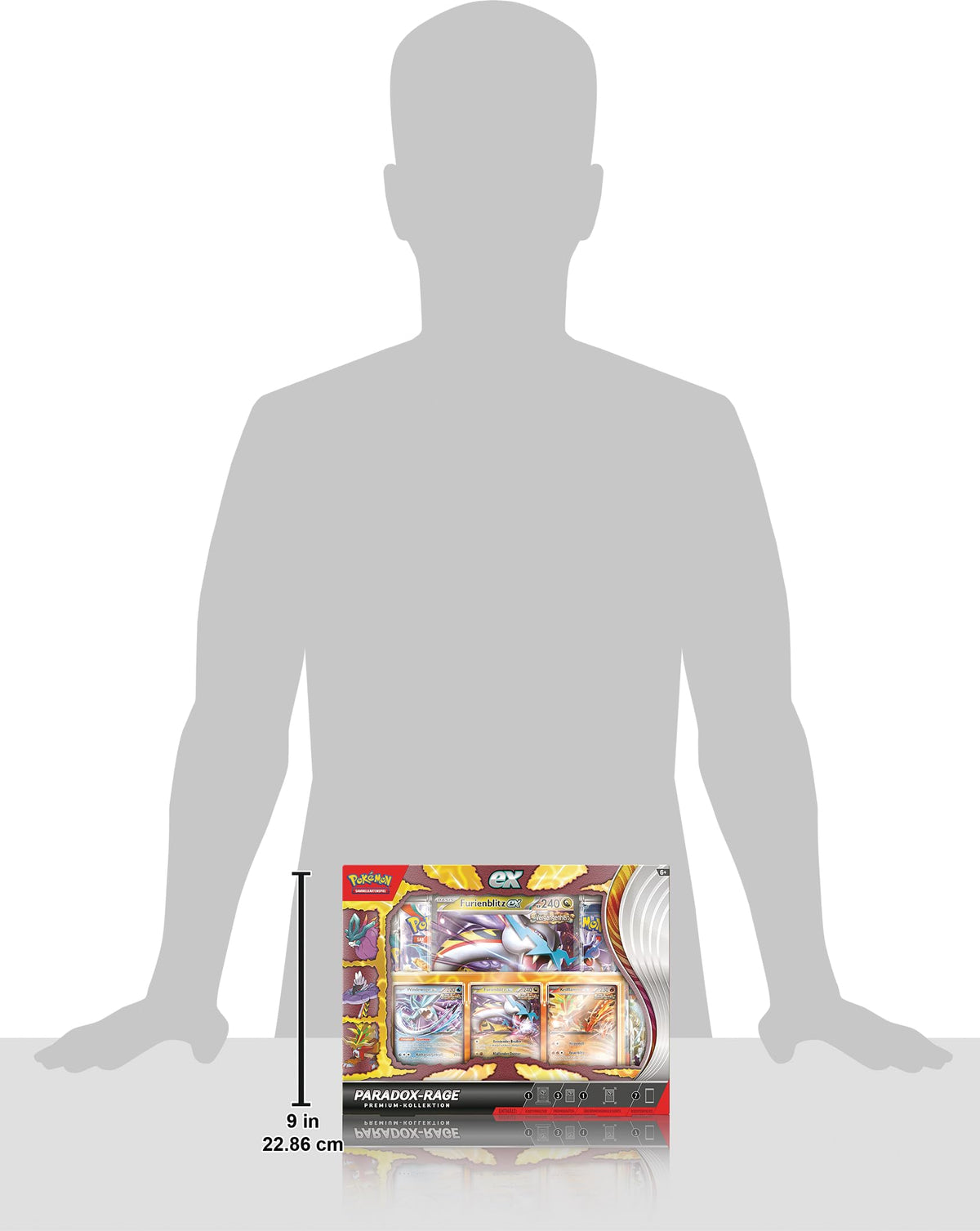 Pokémon Premium-Kollektion Paradox-Rage Set de cărți colecționabile Pokémon-ex cu suport magnetic pentru cărți (limba germană)