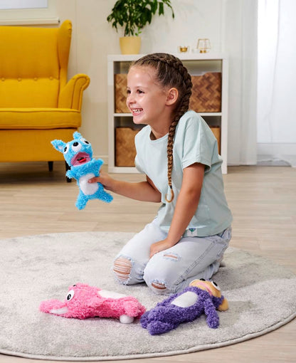 Simba 105953333 ScreamerZ Affe „Monkey Madness“ cu sunete - jucărie amuzantă cu efecte sonore - pluș pentru copii de la 5 ani, aprox. 30 cm, mov