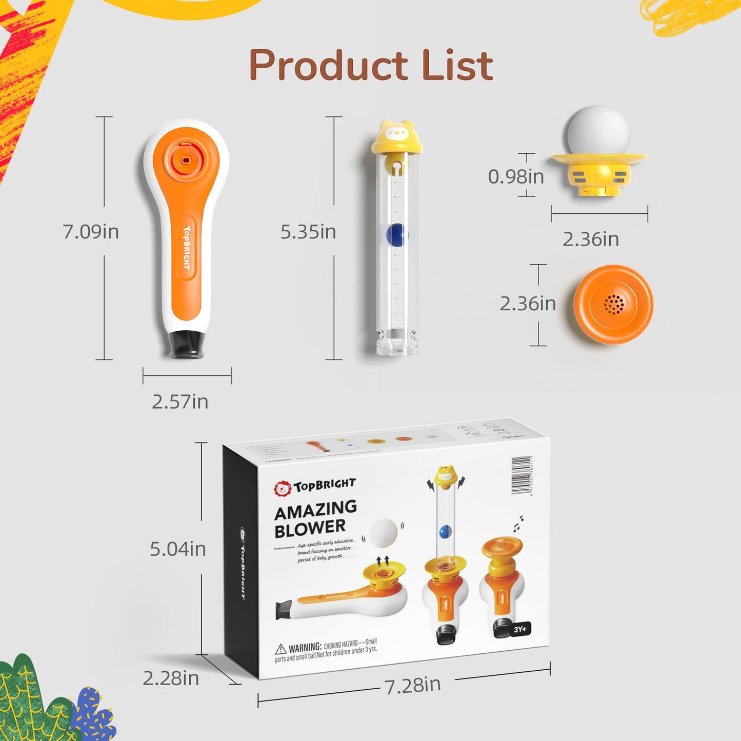 TOP BRIGHT Jucărie Montessori 3-în-1, bile plutitoare, 3+ ani