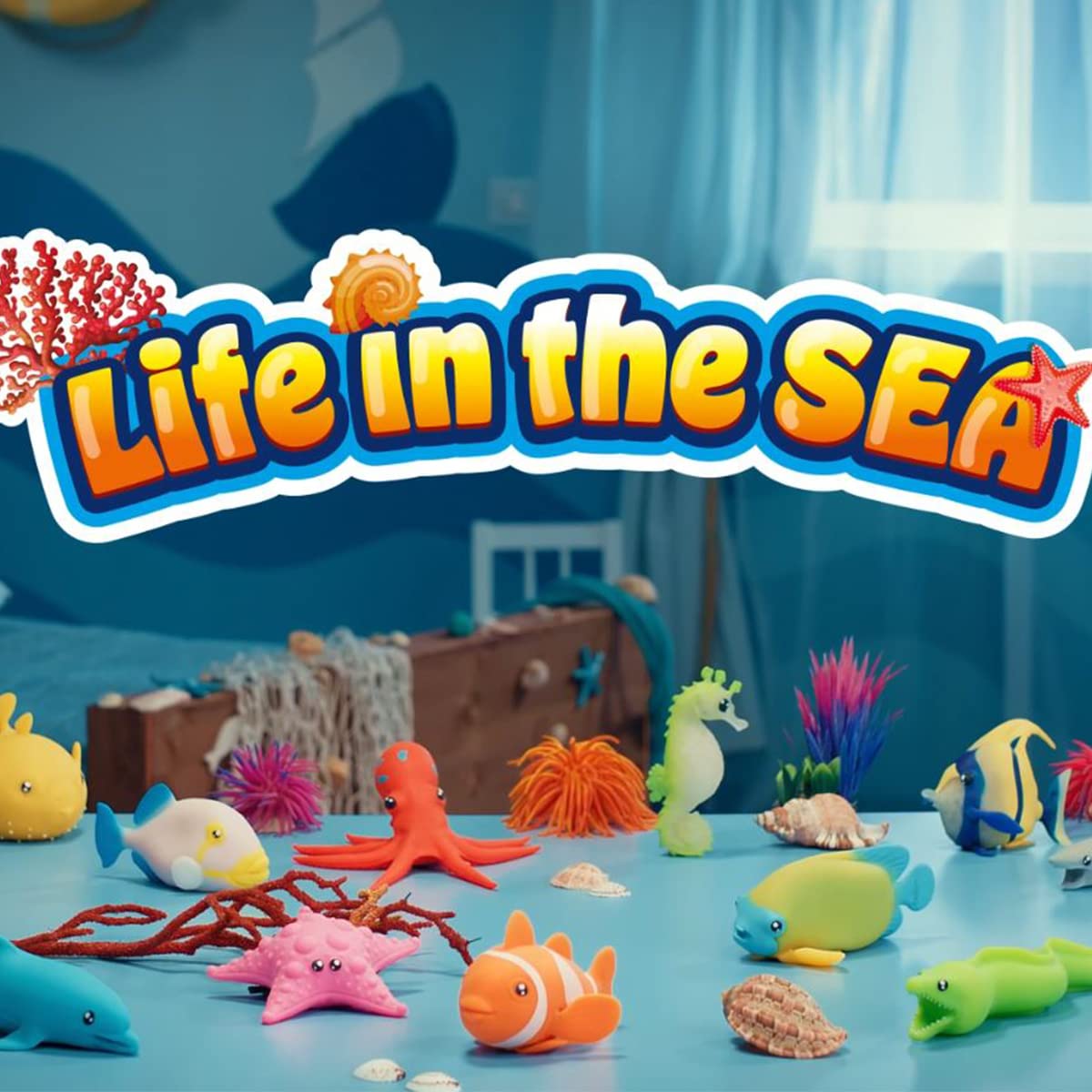 Sbabam Figurine marine squishy, 4 buc, 3+ ani