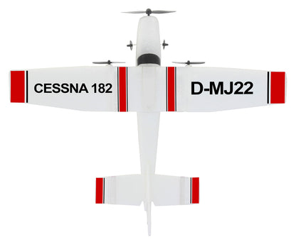 JAMARA Cessna 182 Avion cu telecomandă 2,4GHz Gyro 2CH – stabilizare zbor, ușor de folosit de la 16 ani (alb)