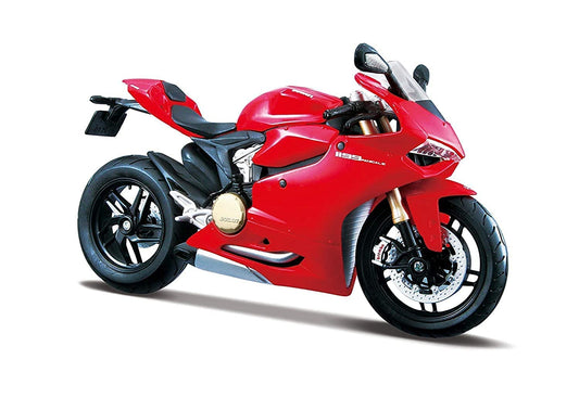 Maisto Ducati 1199 Panigale Motocicletă model 1:12 cu direcție și picior lateral de sprijin de la 3 ani (roșu)