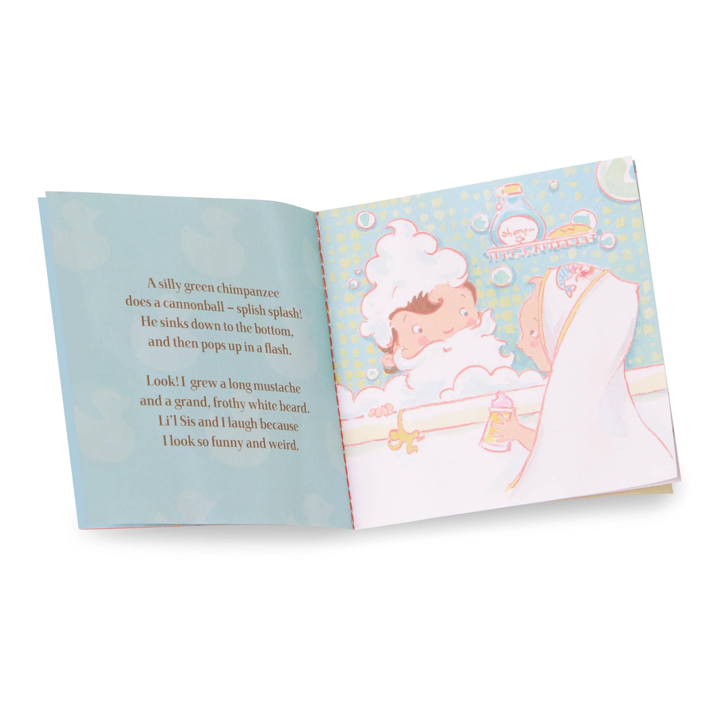 Păpușa Baby Sweetheart cu haine, suzetă și accesorii pentru baie – Păpușă moale și carte ilustrată în limba engleză – Jucărie pentru copii de la 2 ani