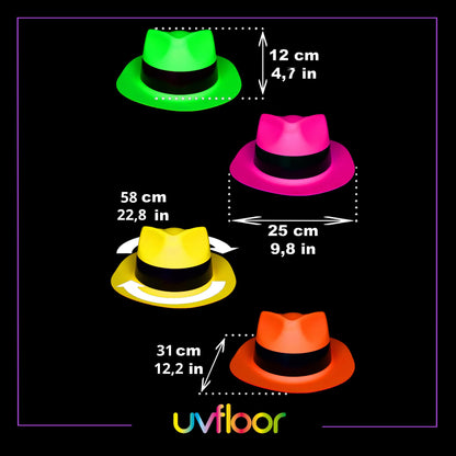 UV Floor Set pălării neon UV, 12 bucăți, L/XL