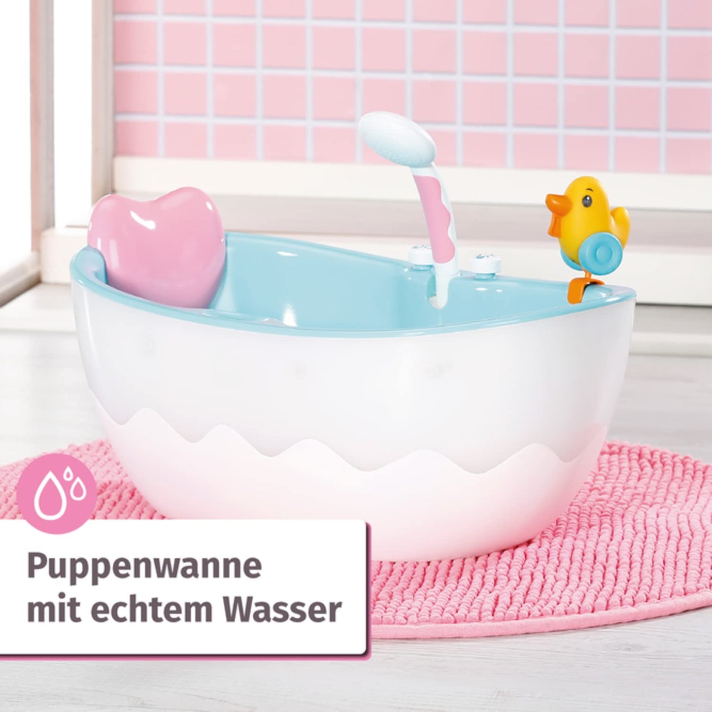 Cada pentru păpuși BABY born cu schimbare de culoare, funcție de duș și sunet, funcționează și cu apă reală, 832691, Zapf Creation, ['Multicolor']
