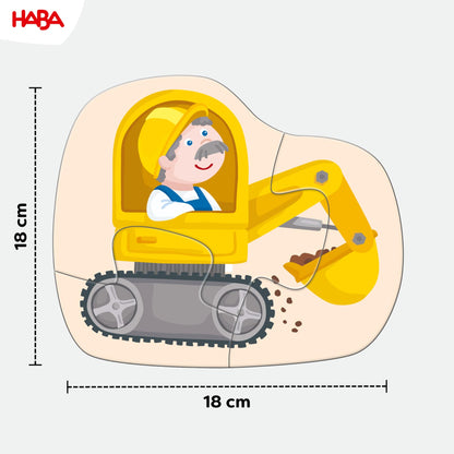 HABA 4 erste Puzzles Baustelle Set de puzzle 4 piese de la 2 ani