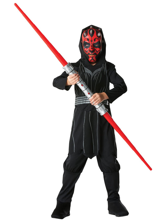 Costum oficial Rubie's 881216S Disney Star Wars Darth Maul pentru copii, mărimea M, 5-6 ani, negru, gri și roșu, Halloween