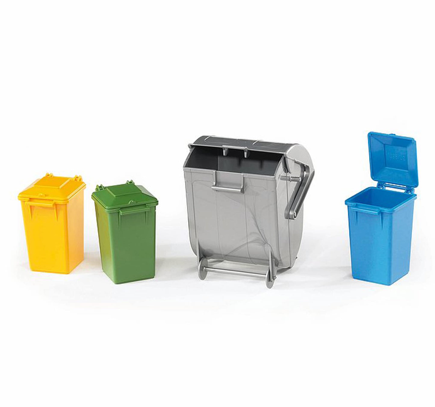 bruder 02607 Set accesorii cu 4 tomberoane de gunoi 1:16 pentru colectarea deșeurilor