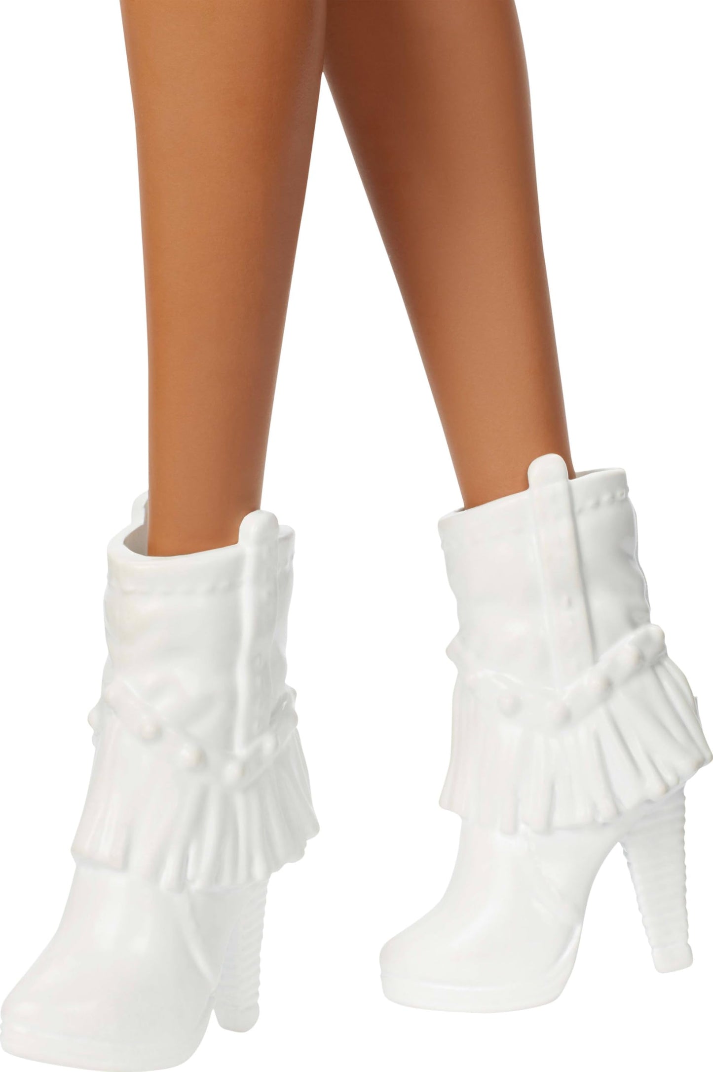 Barbie Fashionistas Păpușă cu păr negru și rochie cu franjuri argintii cu accesorii western pentru copii de la 3 ani