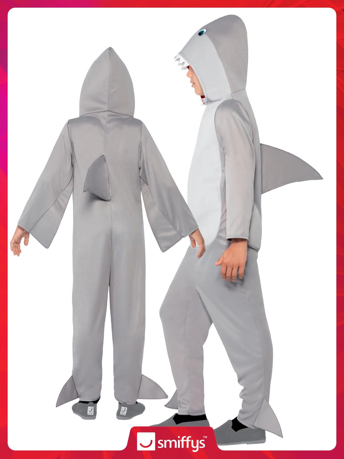 Smiffys Costum Rechin cu glugă, gri, 7-9 ani