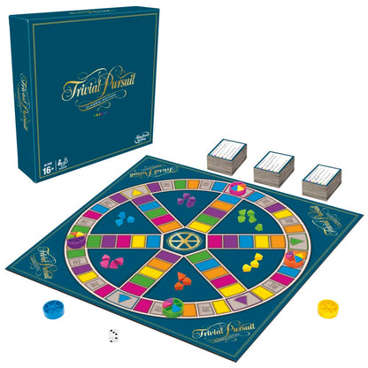 Hasbro Gaming Trivial Pursuit - Joc de societate cu design clasic, perfect pentru petreceri, întâlniri de familie și seri de jocuri.
