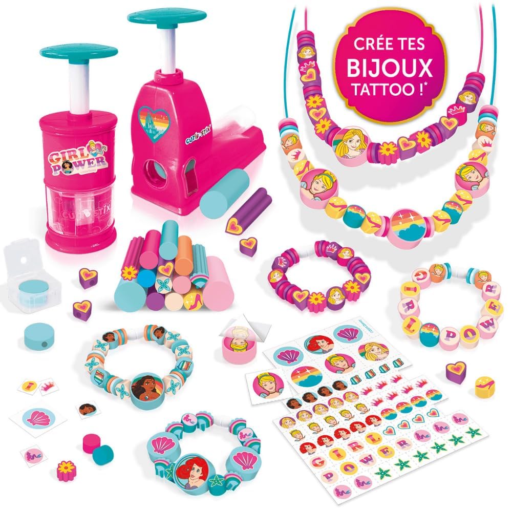 Lansay Set Disney Princess Cutie Stix Set de creație bijuterii pentru copii de la 6 ani cu peste 15 piese