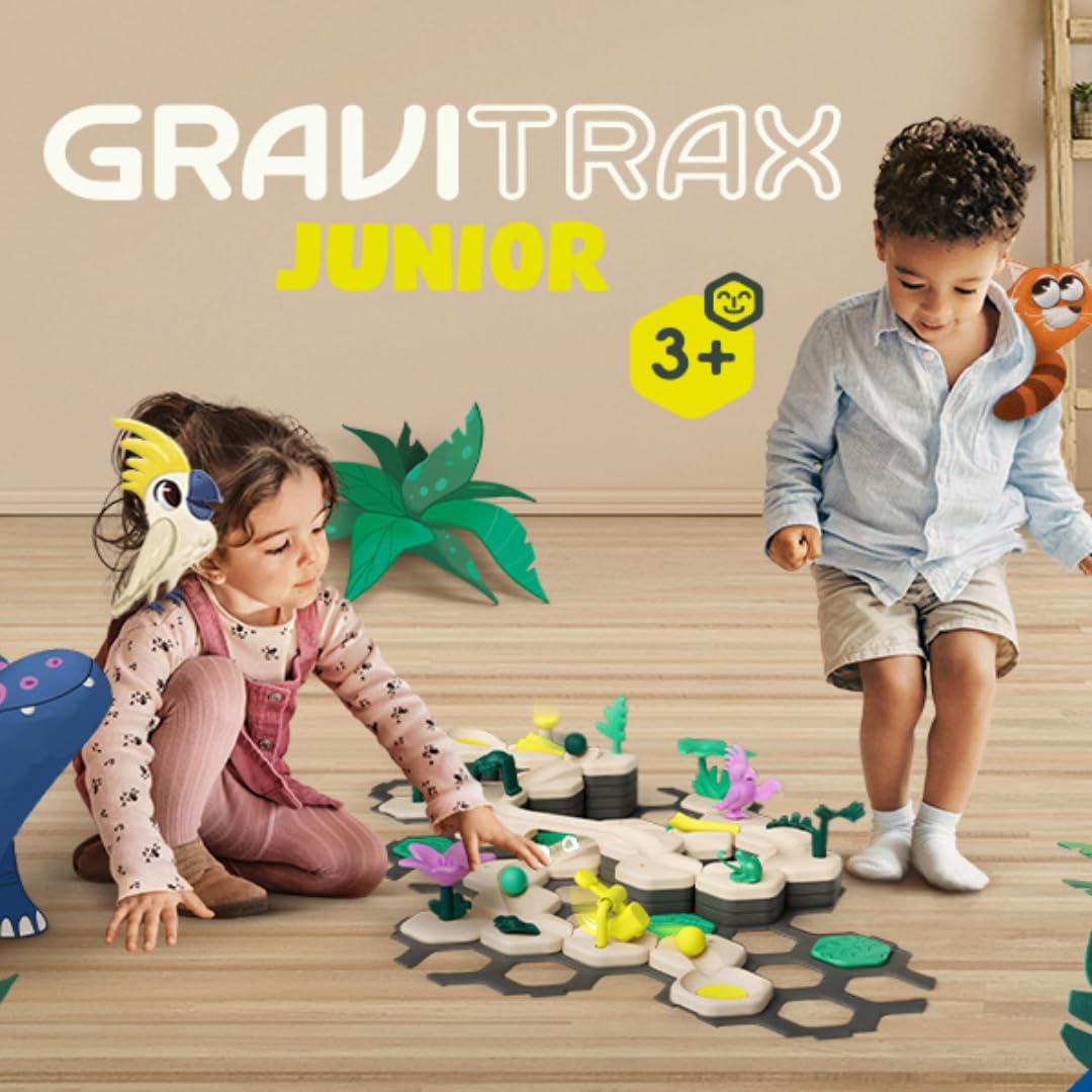 Ravensburger Set de constructie GraviTrax Junior - My Jungle, Joc Inovator și Educațional STEM, pentru Copii de 3-7 Ani și Adulți, 100 Piese
