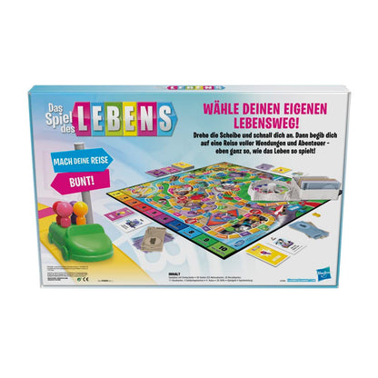 Hasbro Das Spiel des Lebens Joc de societate pentru familie 2-4 jucători de la 8 ani cu creioane colorate