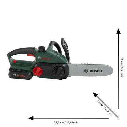 Theo Klein 8399 Bosch Ferăstrău cu Lanț | Reproducere fidelă, adaptată copiilor | Ferăstrău cu funcții de lumină și sunet | Jucărie pentru copii de la 3 ani