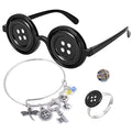 HJYZY Anime Coralime Set Ochelari Buton Brățară Libelulă Accesorii Halloween Cosplay cu Autocolante 13 piese