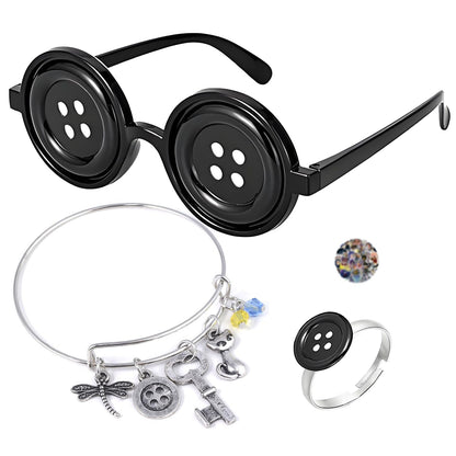 HJYZY Anime Coralime Set Ochelari Buton Brățară Libelulă Accesorii Halloween Cosplay cu Autocolante 13 piese