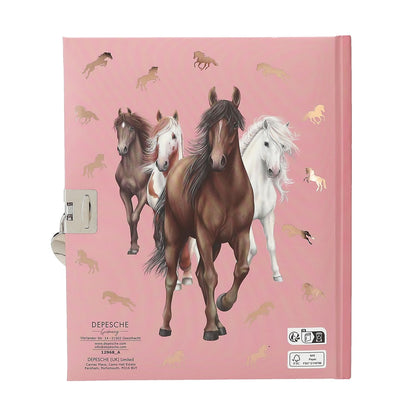 Jurnal cu lacat Miss Melody, Depesche, roz si maro, 160x193x30mm