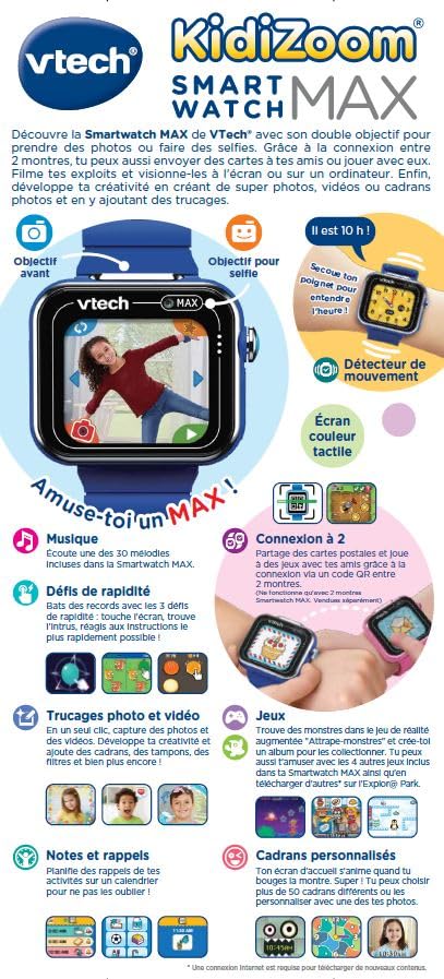VTech KidiZoom SmartWatch Max, 5+ ani (franceză)