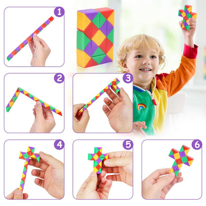 Ainiv Set 24 Șerpi Magic cuburi