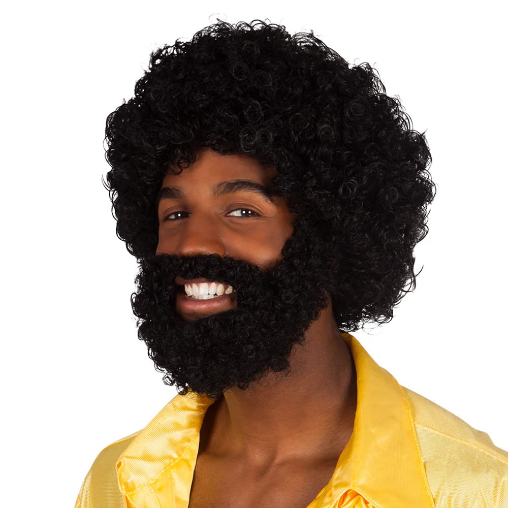 Peruca Afro Rufus cu Barba și Mustață Boland