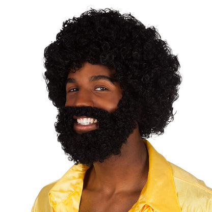 Peruca Afro Rufus cu Barba și Mustață Boland