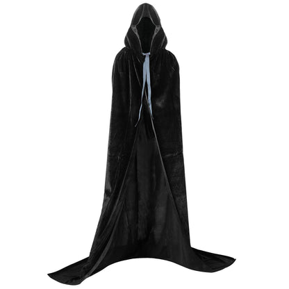 Proumhang Pelerină cu glugă catifea Halloween, negru