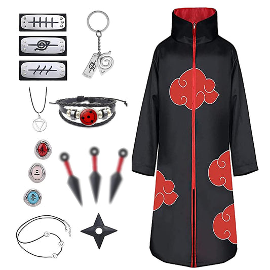 JMOCD Akatsuki Uchiha Itachi Mantou Cosplay Unisex pentru Copii și Adulți pentru Halloween și Crăciun (M)