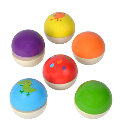 Eichhorn – Klangkugeln – 6 Bile Colorate din Lemn cu Sunete pentru Copii și Bebeluși de la 12 Luni, Jucărie din Lemn