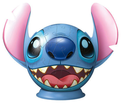 Puzzle 3D Ravensburger 11574 - Puzzle-Ball Stitch cu urechi - pentru fanii Stitch și Disney de la 6 ani, cadouri Stitch, puzzle Stitch
