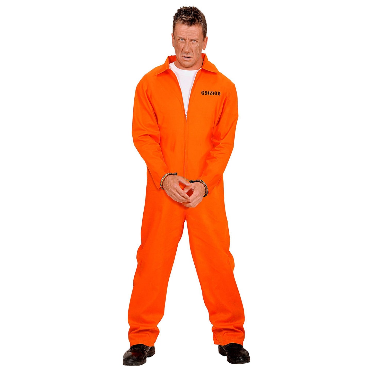 W WIDMANN MILANO Party Fashion Set costum de prizonier bărbați overall cu cătușe pentru carnaval și petrecere
