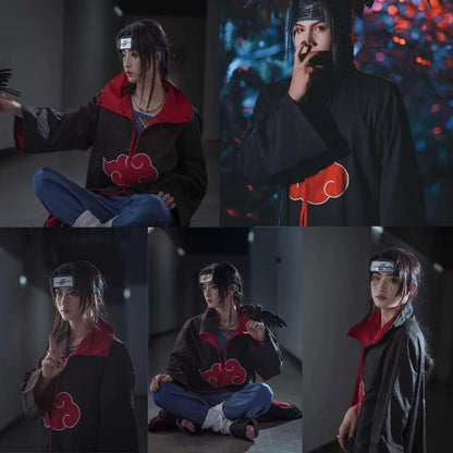 JMOCD Akatsuki Uchiha Itachi Mantou Cosplay Unisex pentru Copii și Adulți pentru Halloween și Crăciun (M)