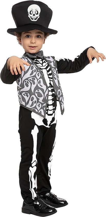 Spooktacular Costum schelet smoking copii, 3-4 ani