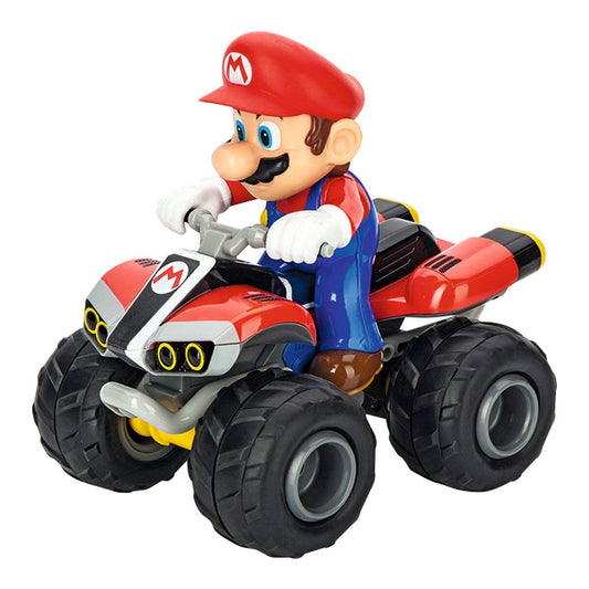 Carrera 370200996X Quad cu telecomandă Mario Kart pentru copii și adulți cu licență originală și experiență de condus precisă și captivantă