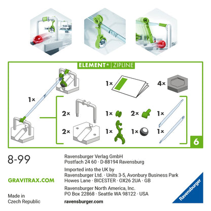 Ravensburger GraviTrax Element Zipline 27472 - Extensie pentru Pista cu Bile - Jucărie de Construcție pentru 8+ Ani