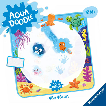 Ravensburger 4568 Aquadoodle Magic Ocean - Stamping și explorare fără pete cu apă - Set de ștampile cu covor magic pentru bebeluși de la 12 luni, jucărie pentru copii de la 1 an