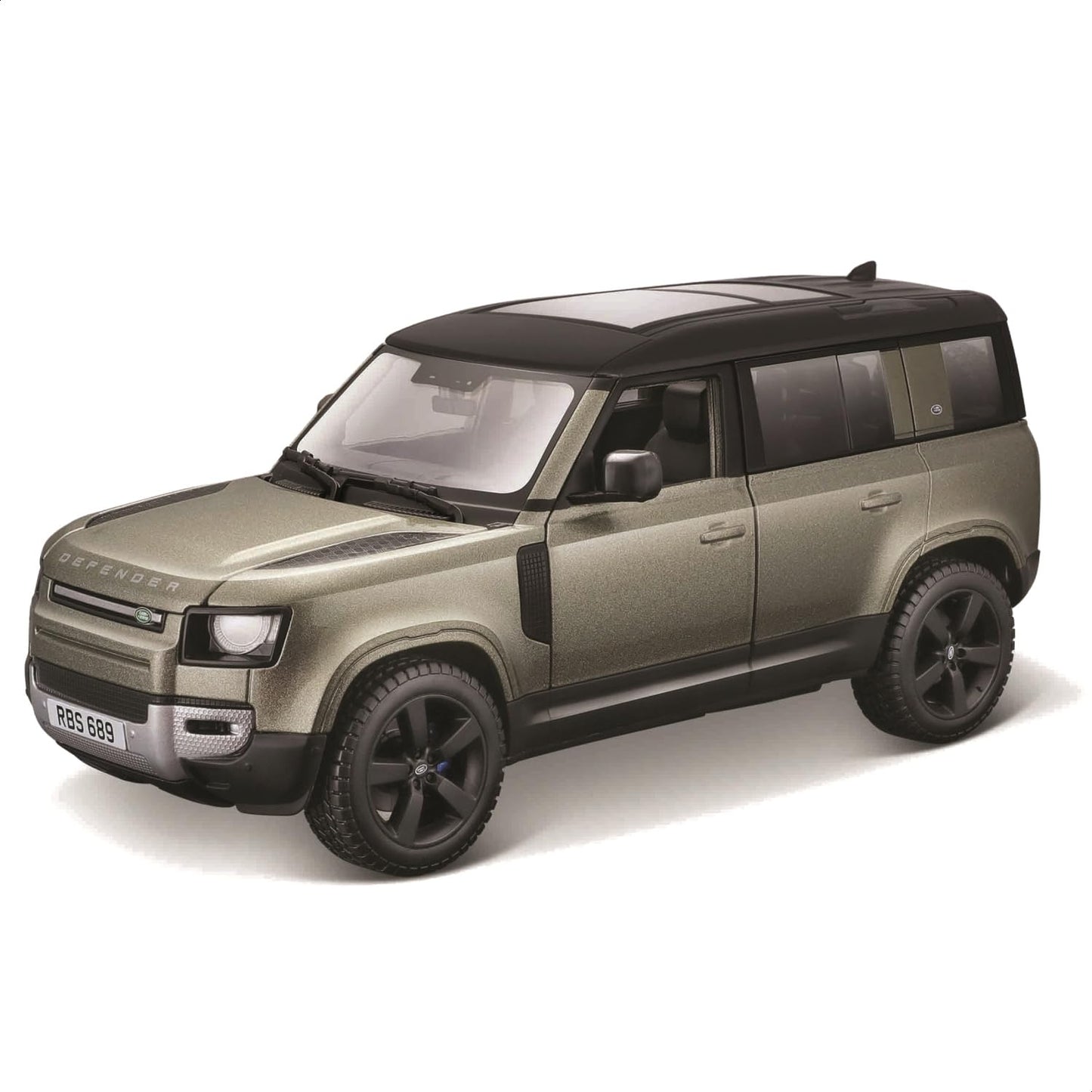 Bburago Land Rover Defender 110 2022 Mașinuță replică metalică 1:24 cu uși care se deschid 3+ ani (verde)