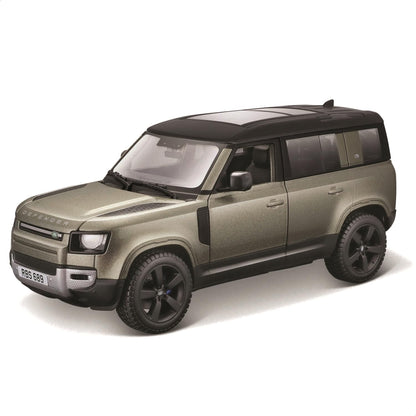 Bburago Land Rover Defender 110 2022 Mașinuță replică metalică 1:24 cu uși care se deschid 3+ ani (verde)