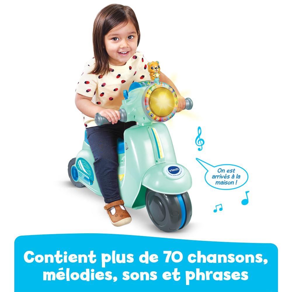 VTech Scooter 3 în 1 interactiv, albastru, 1+ an (FR)