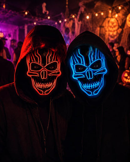 eBoutik Costum de Halloween înfricoșător cu mască schelet, Cosplay, Costume de demon pentru copii și adulți (albastru)