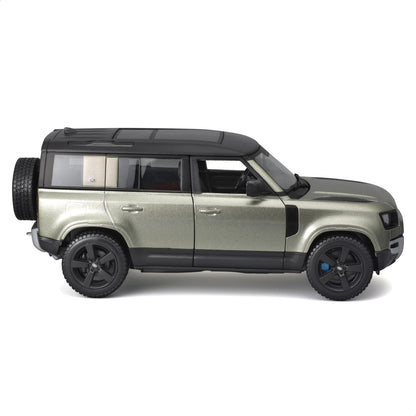 Bburago Land Rover Defender 110 2022 Mașinuță replică metalică 1:24 cu uși care se deschid 3+ ani (verde)