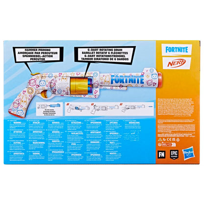 NERF Fortnite Frenz 4 Ever Blaster cu săgeți din spumă 6 piese, cod bonus, pentru copii de la 8 ani (roșu)